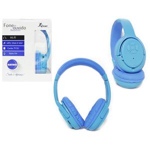 Headphone Bluetooth 3.0 Entrada Sd Card Rádio Fm Mp3 Wma E Wav Azul Kp-360 KP-360 KNUP