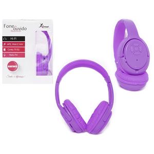 Headphone Bluetooth 3.0 Entrada Sd Card Rádio Fm Mp3 Wma E Wav Roxo Kp-360 KP-360 KNUP