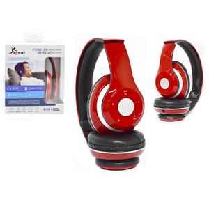 Headphone Bluetooth 3.0 Entrada Sd Card Rádio Fm Mp3 Wma E Wav Vermelho Kp-363 KP-363 KNUP