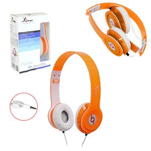 Headphone Knup Transparente 105Db Cabo 85Cm Plug P2 Laranja Kp-313A KP-313A KNUP