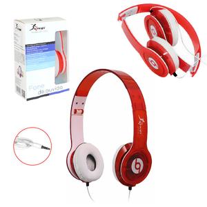 Headphone Knup Transparente 105Db Cabo 85Cm Plug P2 Vermelho Kp-313A KP-313A KNUP