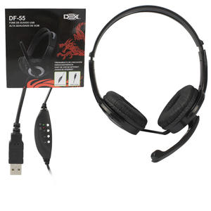 Headphone com microfone e controle de volume USB 2.0 DF-55 DF-55 DEX