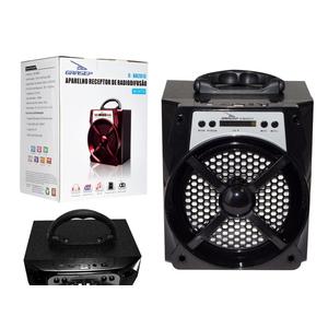 Caixa De Som Bluetooth Com Sd Card P2 Usb Radio Fm 80Db 15W Preto D-Bh2013 D-BH2013 GRASEP