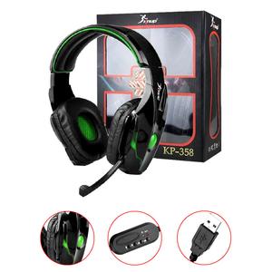 Headphone Gamer Usb Cabo 2 Metros Potencia 30Mw Com Microfone Sensibilidade 3Db Verde Kp-358 KP-358 KNUP