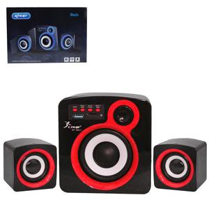 Caixa De Som 2.1 Subwoofer Com Bluetooth Fm Usb Sd Card E Cabo Auxiliar 16W Vermelho Kp-6011 KP-6011 KNUP