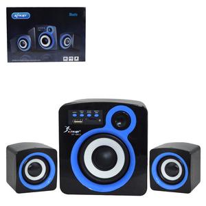 Caixa De Som 2.1 Subwoofer Com Bluetooth Fm Usb Sd Card E Cabo Auxiliar 16W Azul Kp-6011 KP-6011 KNUP