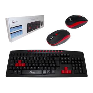 Teclado E Mouse Gamer Sem Fio Vermelho Kp-2028 KP-2028 KNUP