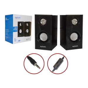 CAIXA DE SOM 6W RMS 65DB PARA COMPUTADOR E SMARTPHONE CS-56 PRETO CS-56 EXBOM