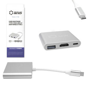 Cabo Adaptador Type-C Para USB 3.0 HDMI Fêmea E Type-C Fêmea 10 Centímetros TYPE-C GENERICO