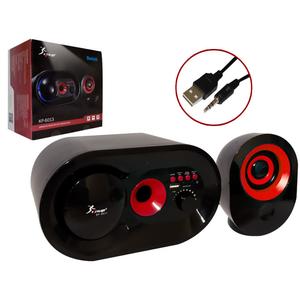 Caixa De Som 2.1 Subwoofer Com Bluetooth Fm Usb Sd Card E Cabo Auxiliar 16W Vermelho Kp-6013 KP-6013 KNUP