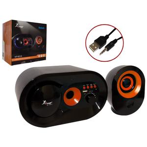 Caixa De Som 2.1 Subwoofer Com Bluetooth Fm Usb Sd Card E Cabo Auxiliar 16W Laranja Kp-6013 KP-6013 KNUP