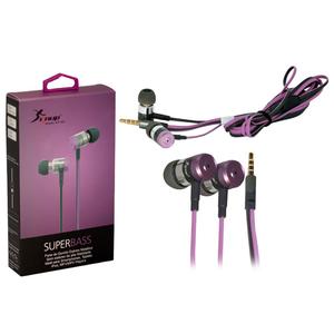 Fone De Ouvido Metálico Estéreo De Alta Fidelidade Super Bass Roxo Kp - 383 KP-383 KNUP