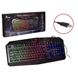 Teclado Gamer Com Design - Com Luz De Fundo Ajustavel - Função Fn Mutimidia E Conexão Usb KP-2036 KNUP