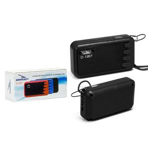 Rádio Fm Portátil Com Entrada Usb E Micro Sd 10W Grasep Preto D-1901 GRASEP