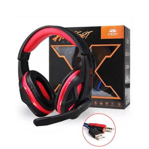 Headphone Gamer Com Microfone Super Bass Led Vermelho Knup KP-396 KP-396 KNUP