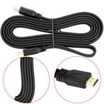 Cabo Hdmi Achatado De Nylon Ponta Dourada 1.4 1080P 3D 2M Preto HDTV GENERICO