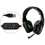 Headphone Gamer Usb Cabo 2 Metros Potencia 30Mw Com Microfone Sensibilidade 3Db Verde Kp-358 KP-358 KNUP