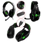 Headphone Gamer Usb Cabo 2 Metros Potencia 30Mw Com Microfone Sensibilidade 3Db Verde Kp-358 KP-358 KNUP