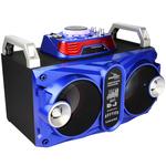 Caixa De Som Bluetooth Amplificada Sub Dj Usb Sd Fm Mic 40W Rms Azul D-BH2705 GRASEP