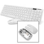 Kit Teclado E Mouse Wireless Branco EXBOM BK-S1000 BK-S1000F EXBOM