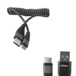 Cabo USB-C 1 Metro USB 2.1A Espiral Preto XTRAD CH0417 CH0417 XTRAD