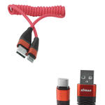 Cabo Type-C 1 Metro USB 2.1A Espiral Vermelho XTRAD CH0417 CH0417 XTRAD